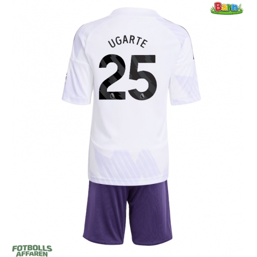 Manchester United Manuel Ugarte #25 Bortaställ Barn 2025-26 Kortärmad (+ Korta byxor)
